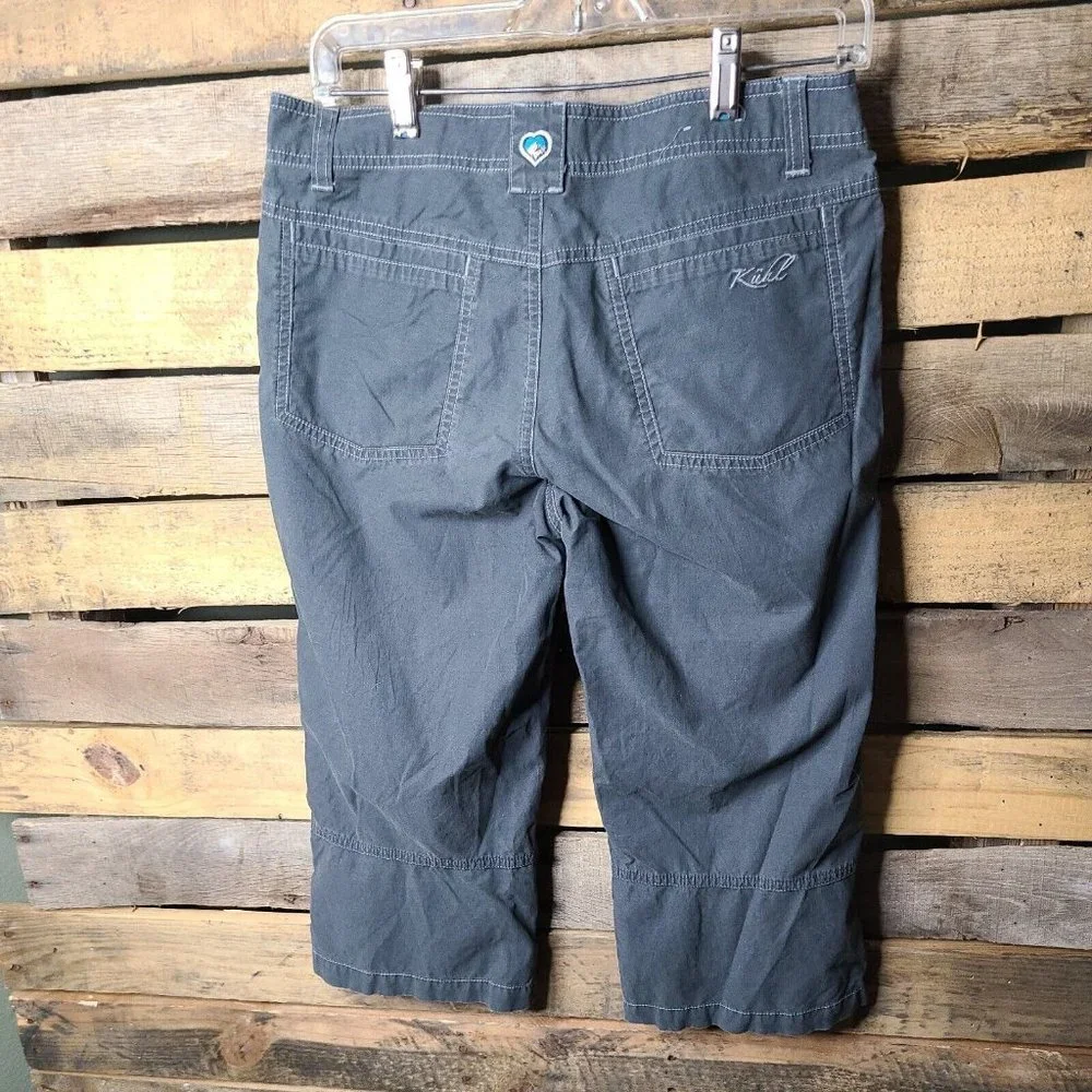 Kuhl Capri Pants Womens 8 Stone Gray Kuhl Dry Stretch Logo Embroidered Outdoor - Picture 10 of 10